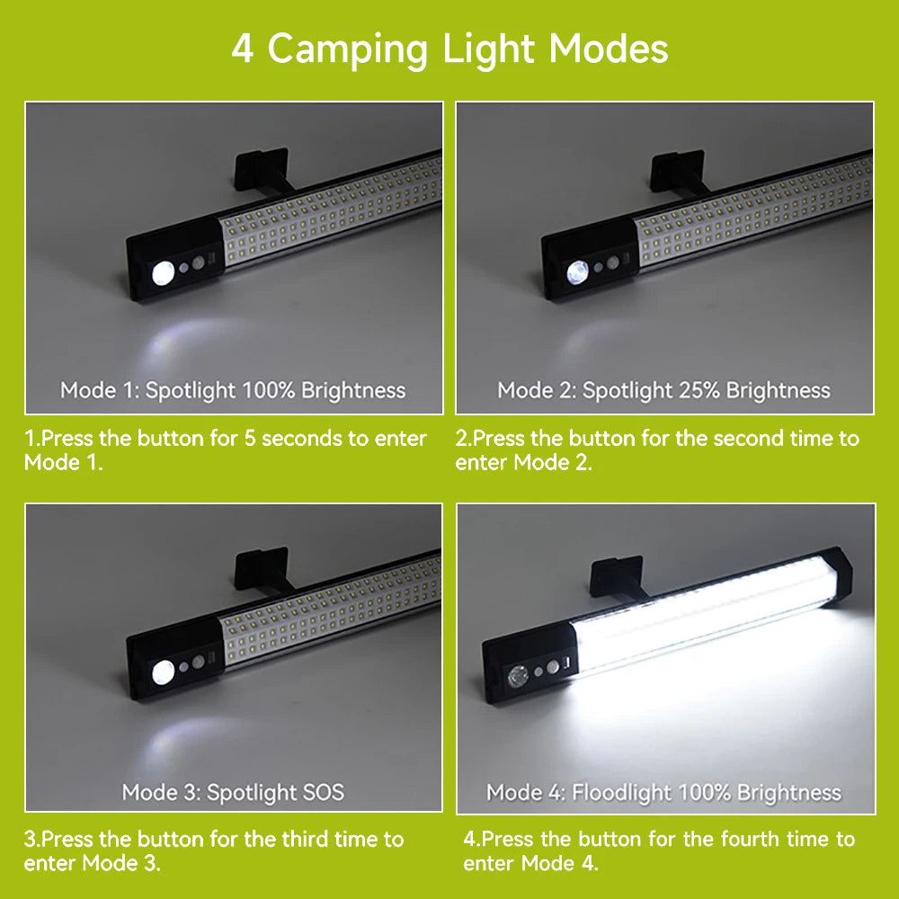 New 316 LED Solar Light Bar Outdoor 4 Modes Motion Sensor Separate 2 Head Lamp with 3 Meter Wire Street Wall Lights Garage Yard