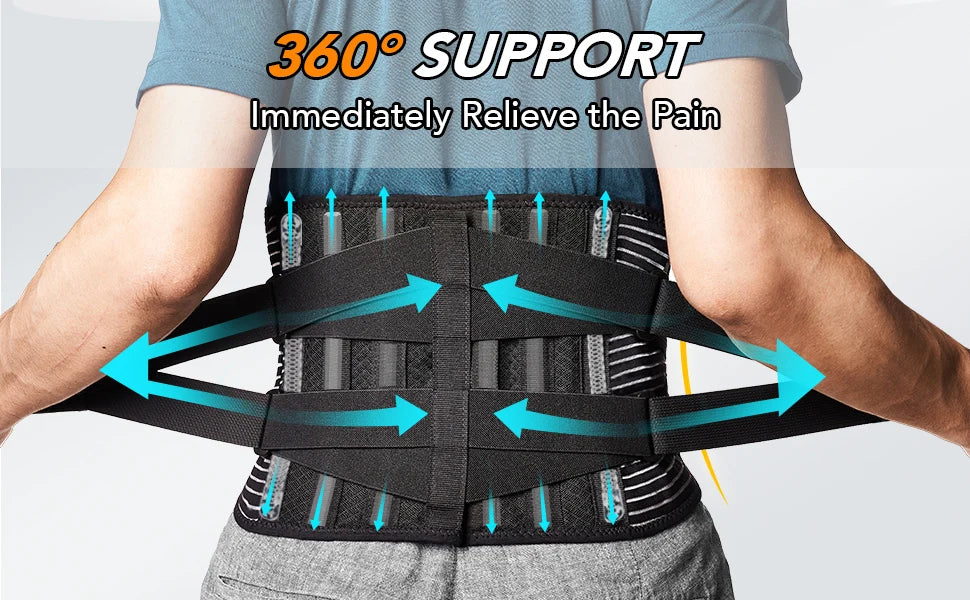 Back Support Brace for Lower Back Pain - Breathable Ergonomic Design Back Massage Instrument Tidesmit