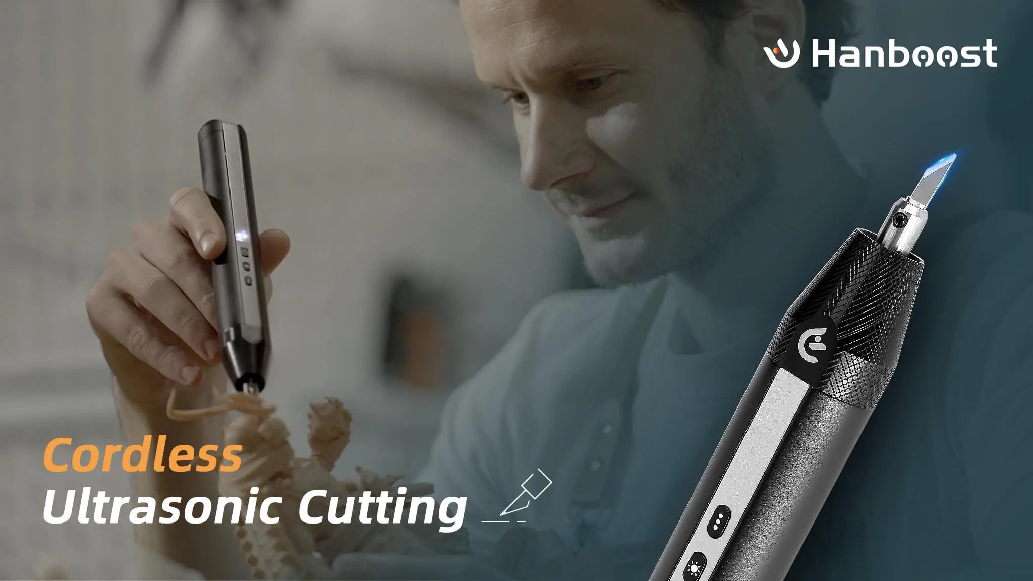 Cordless Ultrasonic Cutter 40KHz Precision Craft Tool for Acrylic Leather Model and More Creative Craft Tool