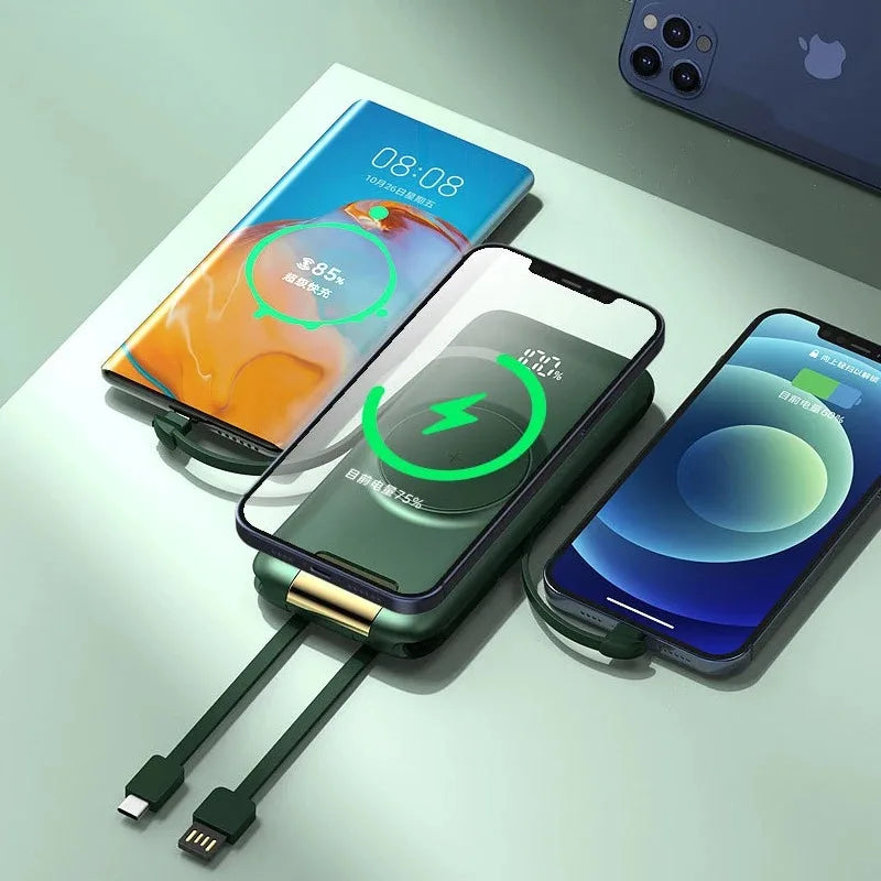 20000mAh Fast Charging Power Bank with Built-in Cables by Tidesmit Tidesmit