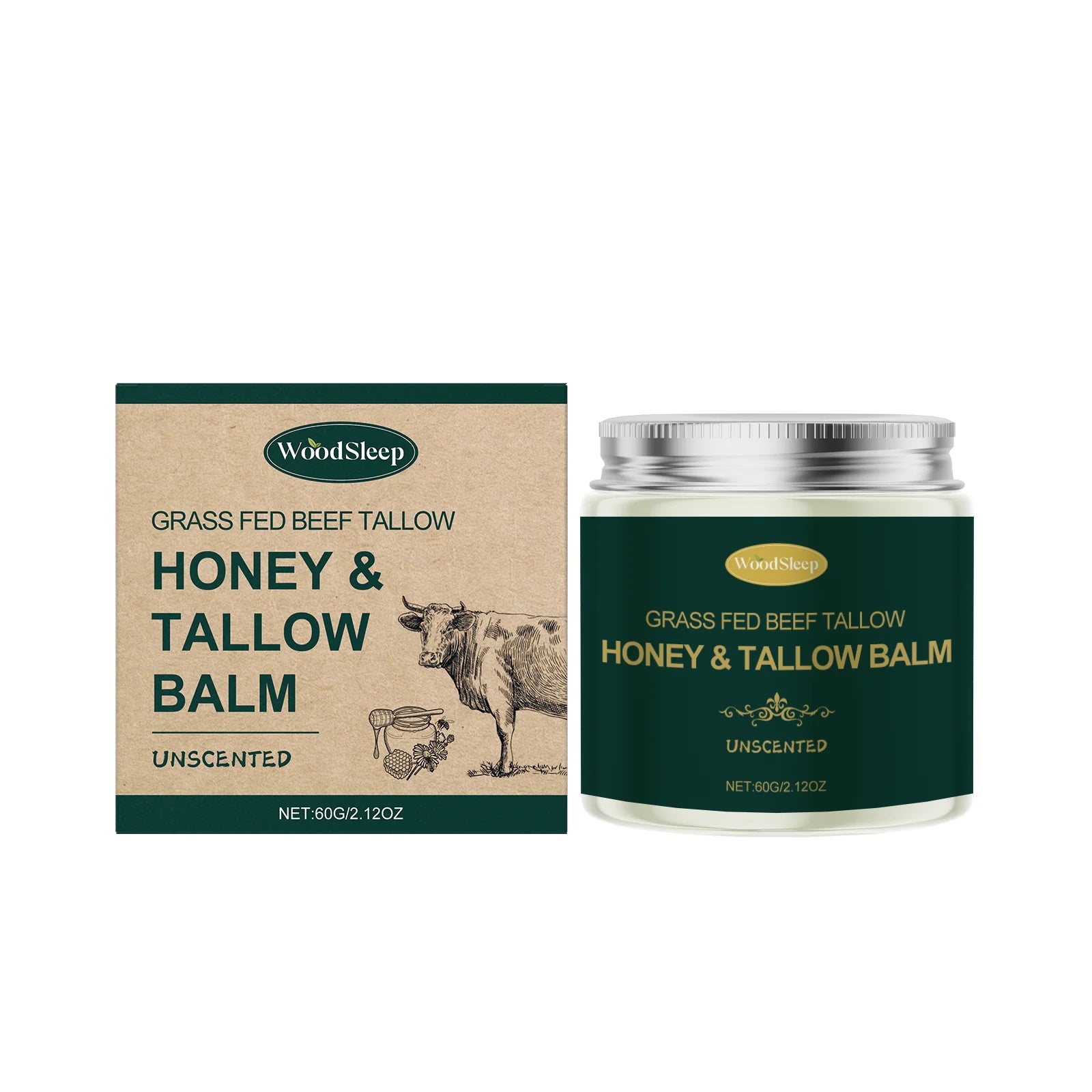 Beef Tallow Honey Face Cream Moisturizing Hydrating Nourishing For Dry Skin Gentle Skin Friendly Daily Facial Care All Skin 60G