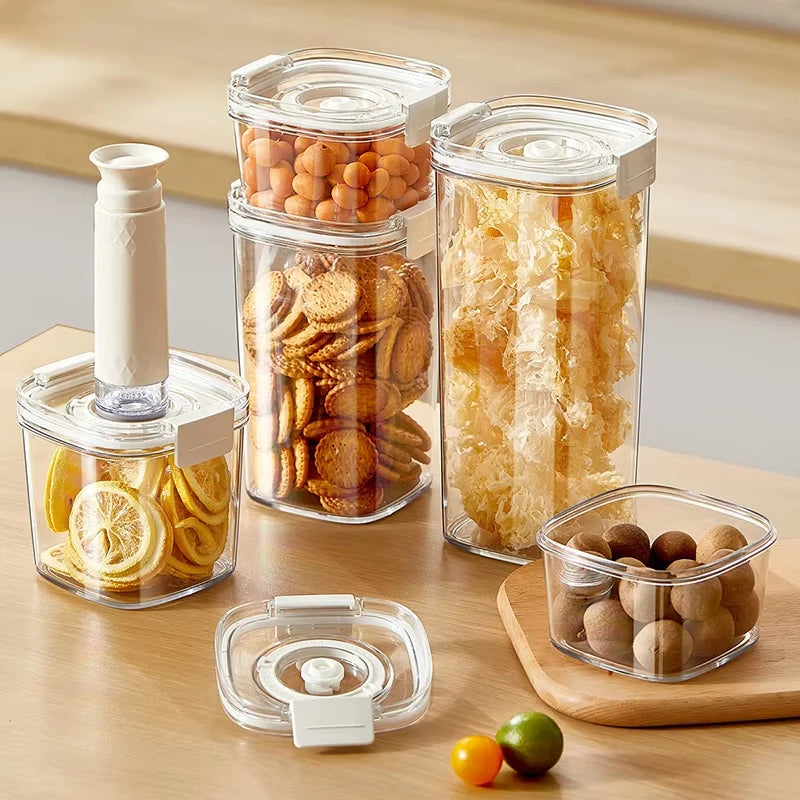 Vacuum Seal Container Electric Coffee Beans Vacuum Sealed Jar Kitchen Cereals Rice Fresh Storage Box Moisture-Proof Tea Canister
