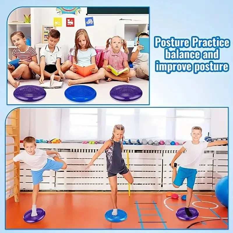 Anti-burst Inflatable Balance Pad Thickened Massage Cushion Yoga Fitness Mat for Home Pilates Workout
