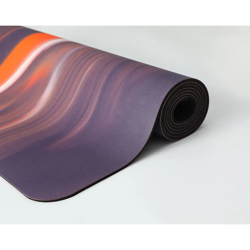 Coconut Shell Matte PU Flow Pattern Contrasting Natural Rubber Yoga Mat, Sweat Absorption and Non-Slip, Fitness Dance Home Mat