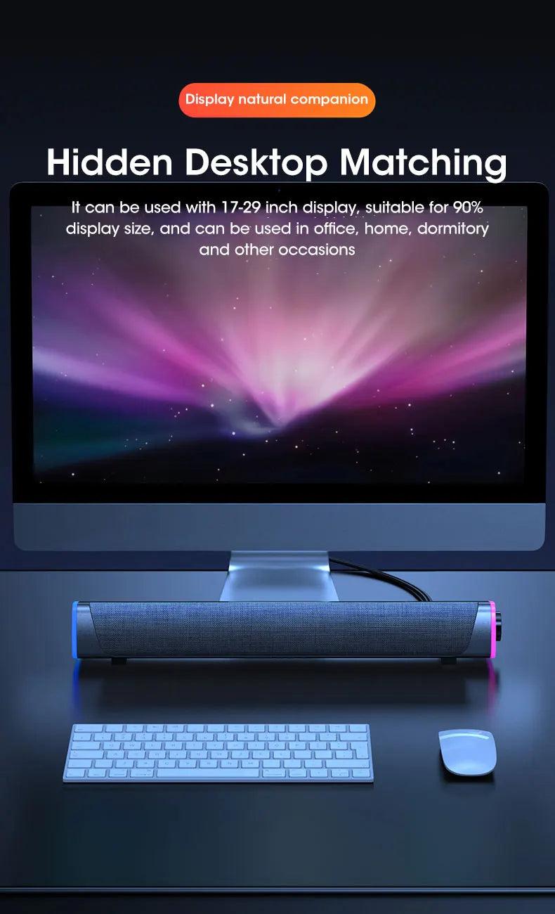 Tidesmit Computer Speaker Bar with 4D Stereo Subwoofer for PC & Laptop Tidesmit