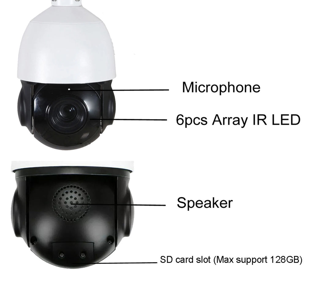 Onvif-compatible IMX415 hikvision-compatible 4k 8MP 6MP 5MP 2MP outdoor POE IP PTZ cam speed dome camera 30x zoom ptz ip camera