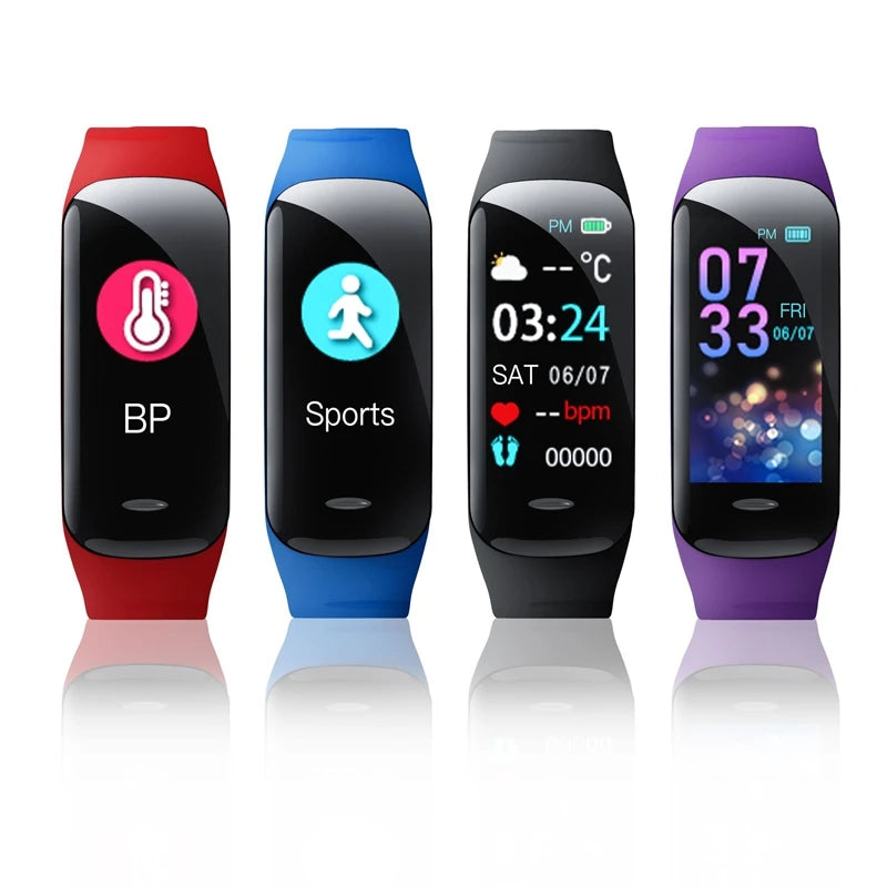 C1 Plus Smart Watch Fitness Tracker Bluetooth Heart Rate Blood Pressure Monitor Step Counting Sports Bracelet for Men Women 2026