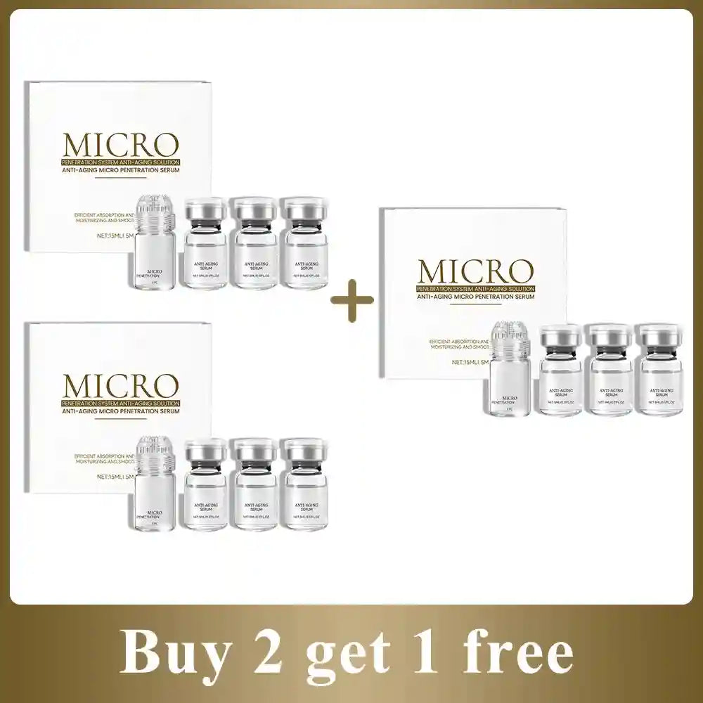 Advanced Collagen Repair Skin Care Set: firming, hydrating, anti-aging serum vials in boxes. Buy 2 get 1 free deal.