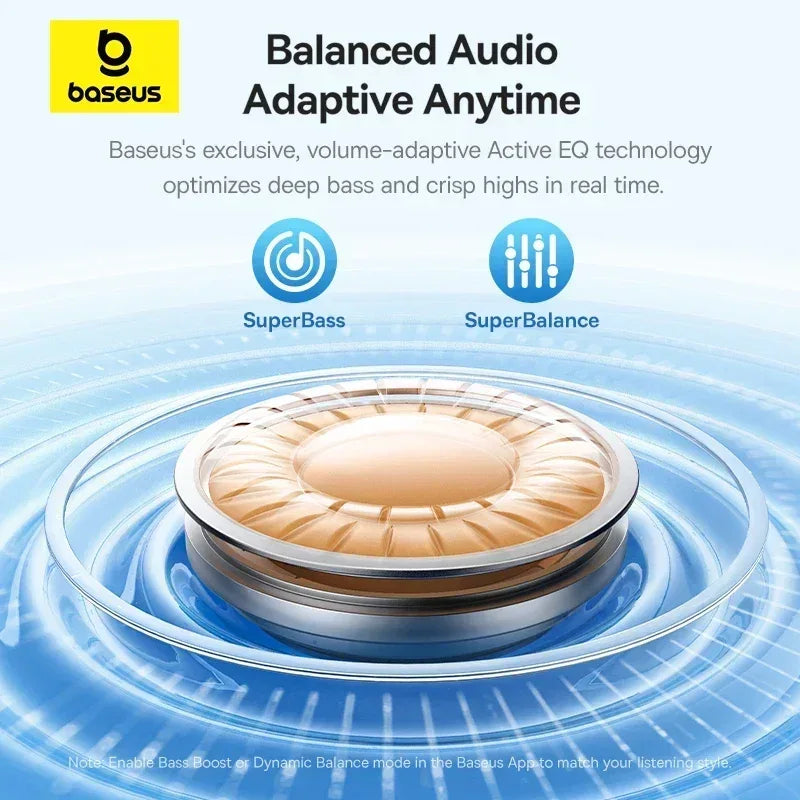 Baseus EP10 Pro ANC Earbuds Wireless Bluetooth 6.0 Earphones 50dB Realtime Adaptive Headphones 6 Mic Hi-Res LDAC IP55 Ear buds Tidesmit