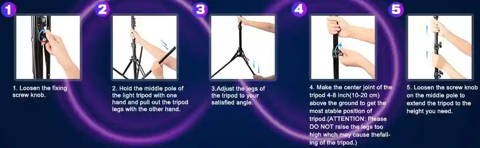 LED Ring Light with Adjustable Tripod Stand for Content Creation Tidesmit