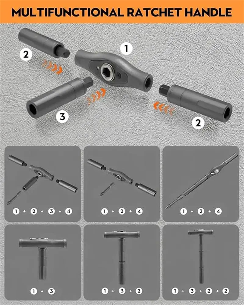 42 in 1 Magnetic Screwdriver Set, Multi Bit Ratchet Driver Portable Repair Tool Kit for Furniture, Computer, Bicycle, DIY