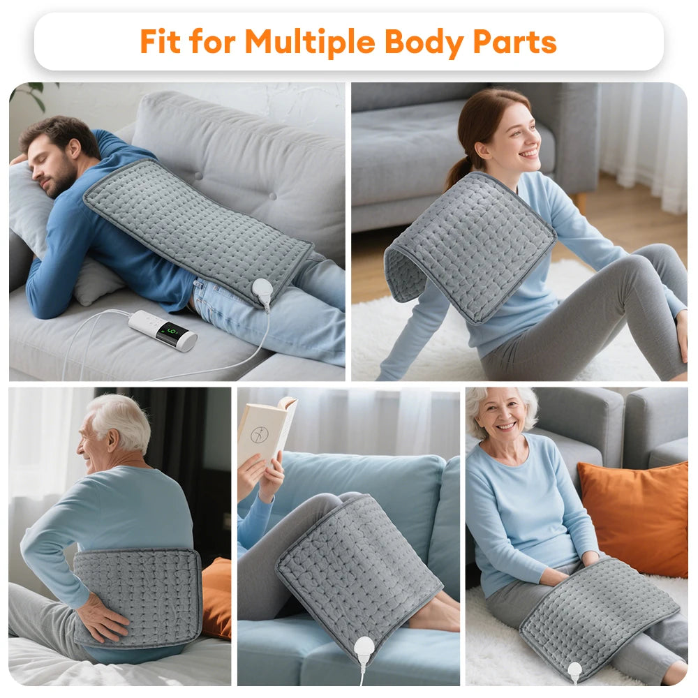 Electric Heating Pad for Back Pain Relief - 9 Heat Settings | Tidesmit Back Massage Instrument Tidesmit
