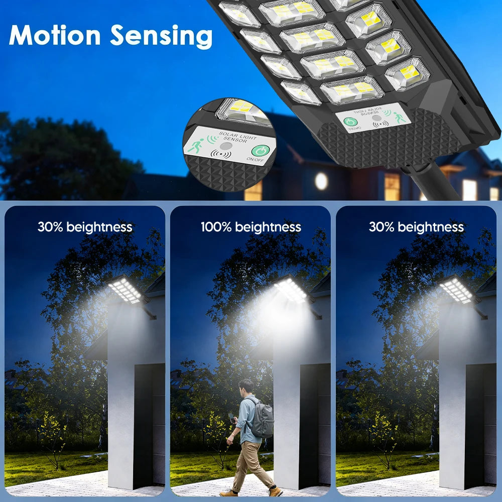 LED Solar Street Lights Outdoor Waterproof 50000LM Wide Angle Solar Light Parking Light Motion Sensor for Security Street Light