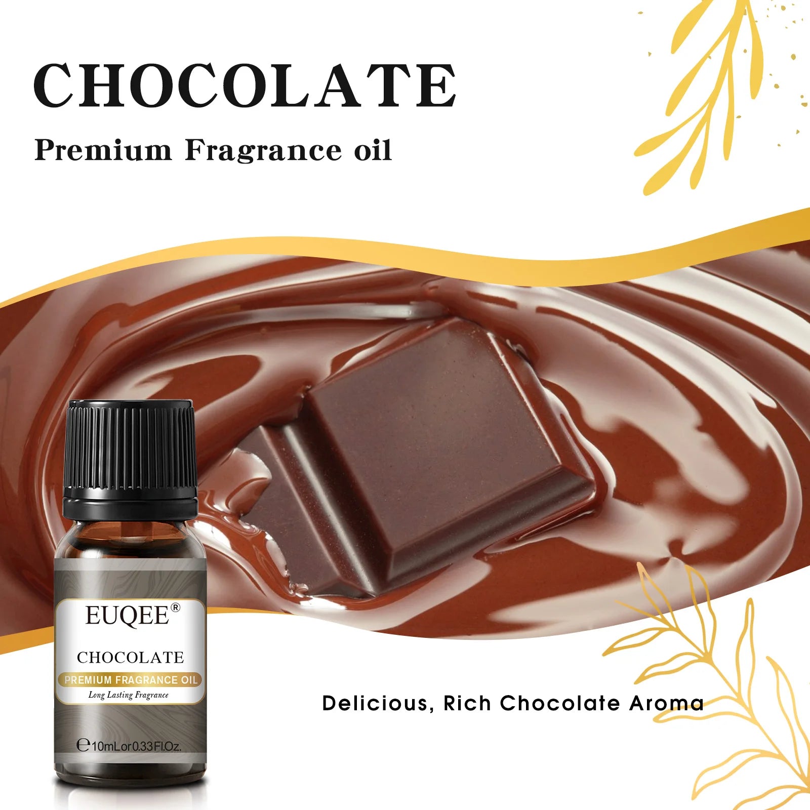 EUQEE Aromatherapy Fragrance Oil-10ml Coffee Leather Forest Pine Chocolate Coconut Cream Aroma Essential Oil For Reed Diffuser