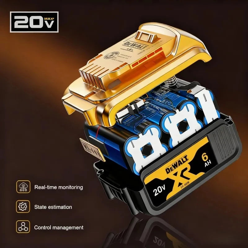 DeWALT 100% Original Battery 20V/60V 6Ah 9Ah MAX FlexVolt for DCB606 DCB205 DCB206 DCB209 DCB182 Power Tool with Charger