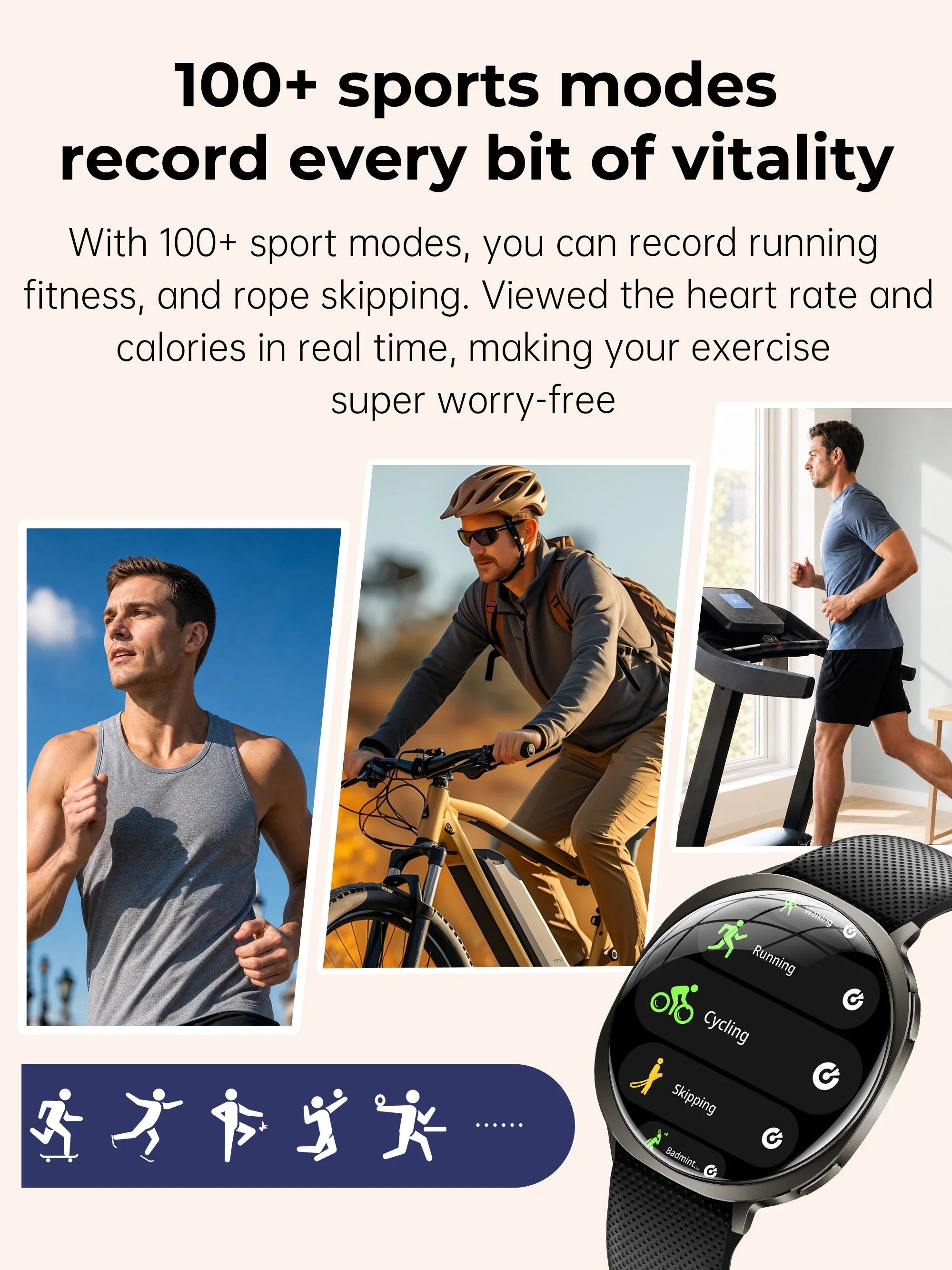New M301 Smart Watch Round AMOLED Curved Screen Dial Call Alarm Clock Flashlight Health Tracking Fitness Smart Watch Women