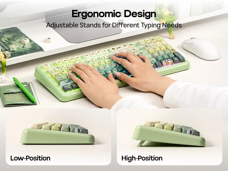 KiiBOOM Phantom98 Lite 96% ANSI US Layout VIA Programmable Gasket Wired/BT/2.4GHz Wireless Mechanical Gaming Keyboard 8000mAh