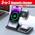 3-in-1 Foldable Wireless Charger - Qi Certified Multi-Device Station Default Title Tidesmit