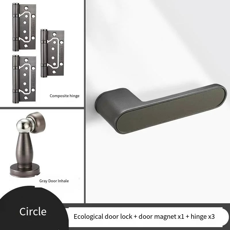 New High Aesthetic Minimalist Room Door Lock, Magnetic Silent Lock, Wooden Door Handle, Minimalist Style
