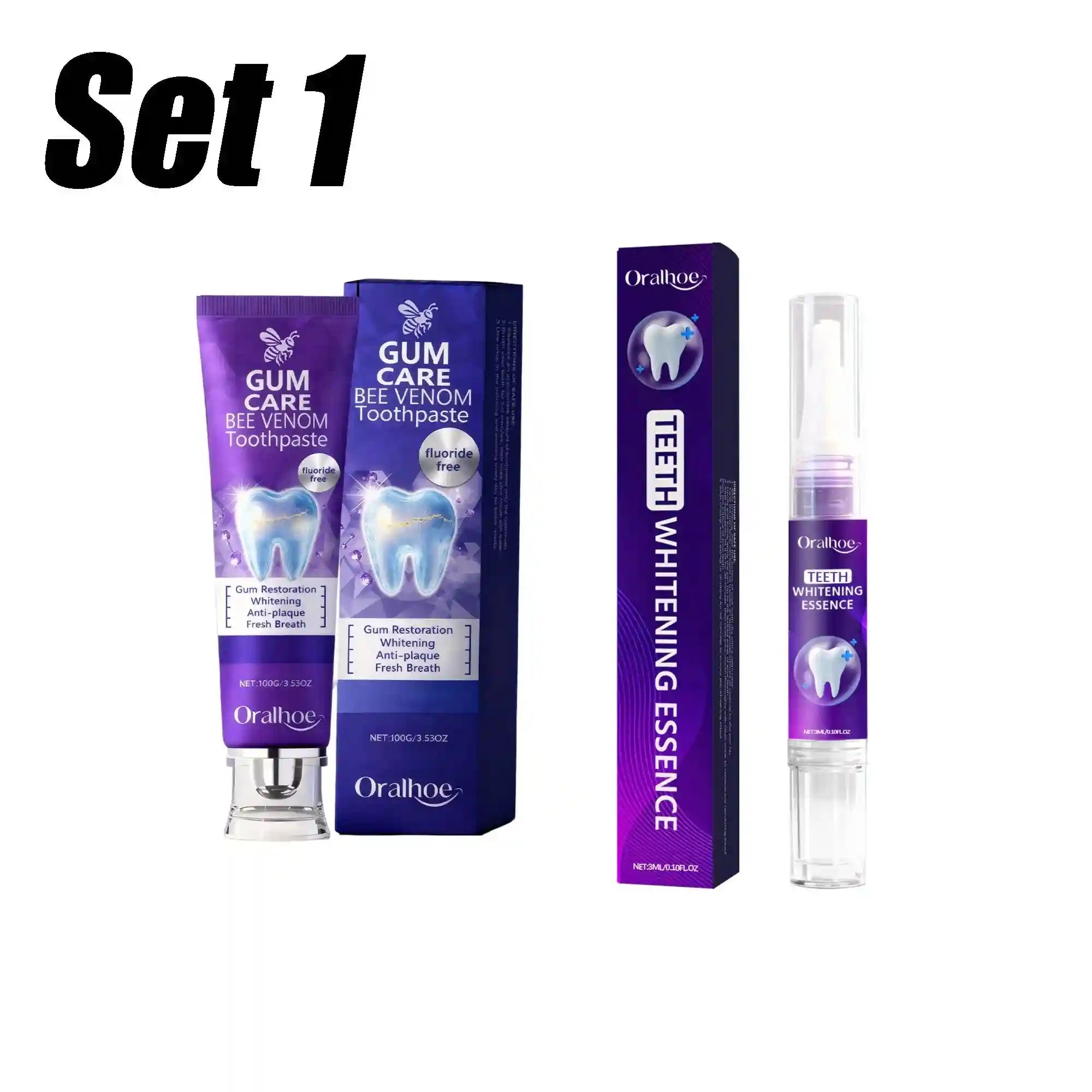 Tidesmit Bee Venom teeth whitening toothpaste for deep stain removal and fresh mint breath oral care