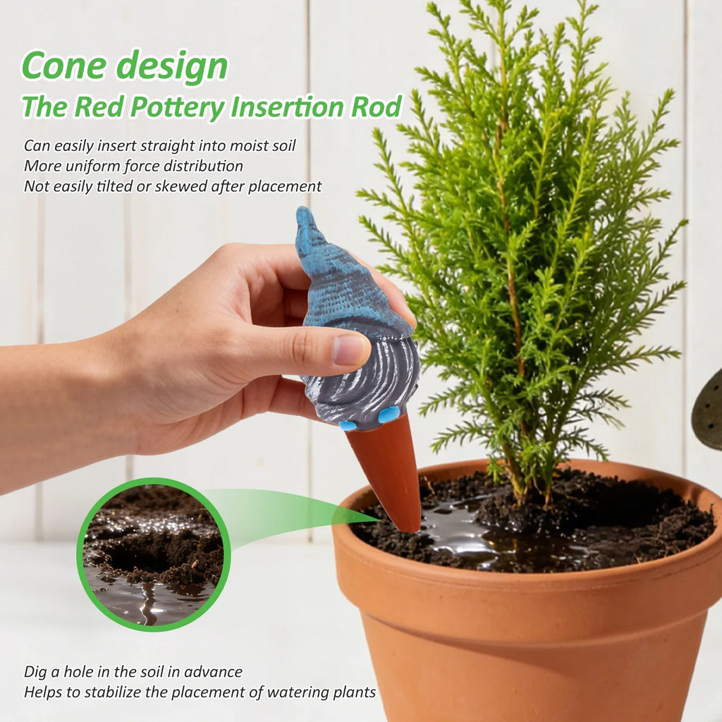 4Pcs Automatic Plant Watering Bulbs Terracotta Self Watering Globe Spike Garden Planter Insert Drip Irrigation System Indoor