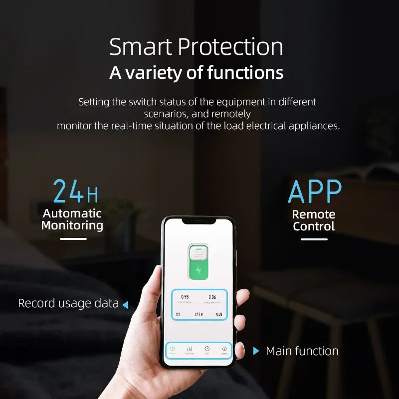 Tuya Wifi Smart Circuit Breaker Switch With Metering 63A1P Din Rail Remote Control Smart Home Smart Life App Timer Module TONGOU