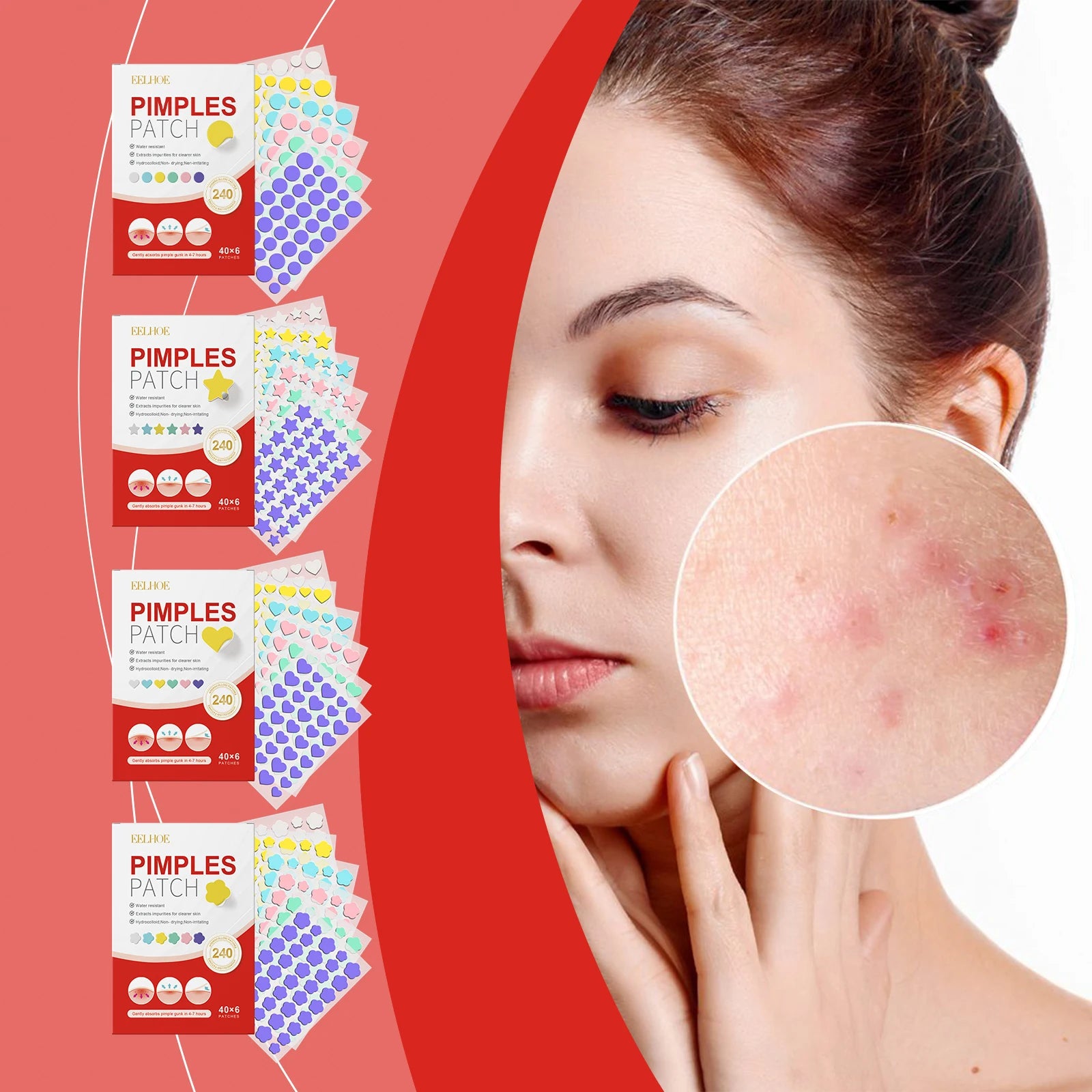 Salicylic Acid Acne Patches 240 Pcs – Shape Assorted Skin Care Scrubs Treatments Tidesmit