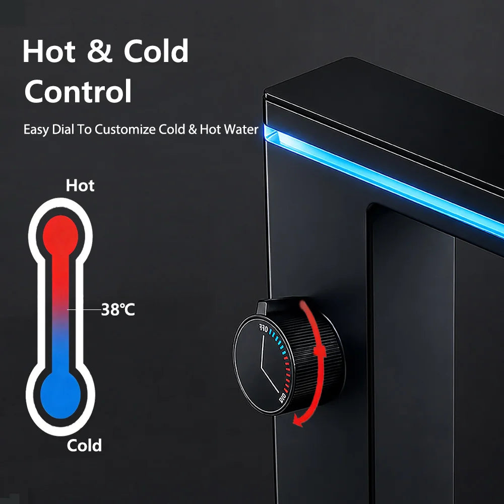 LED Digital Display Bathroom Faucet Deck Mounted Hot Cold Water Mixer Tap Smart Bathroom Sink Faucets Vanity Washbasin Faucet