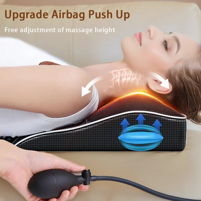 Electric Cervical Neck Massager with Heat Therapy and Airbag Traction Back Massage Instrument Tidesmit