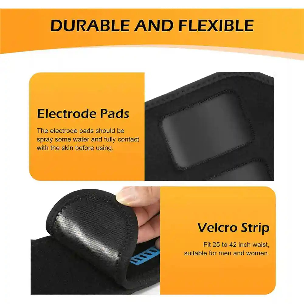 EMS Muscle Stimulator Belt | Rechargeable Electric Abdominal Trainer Massage Roller Tidesmit