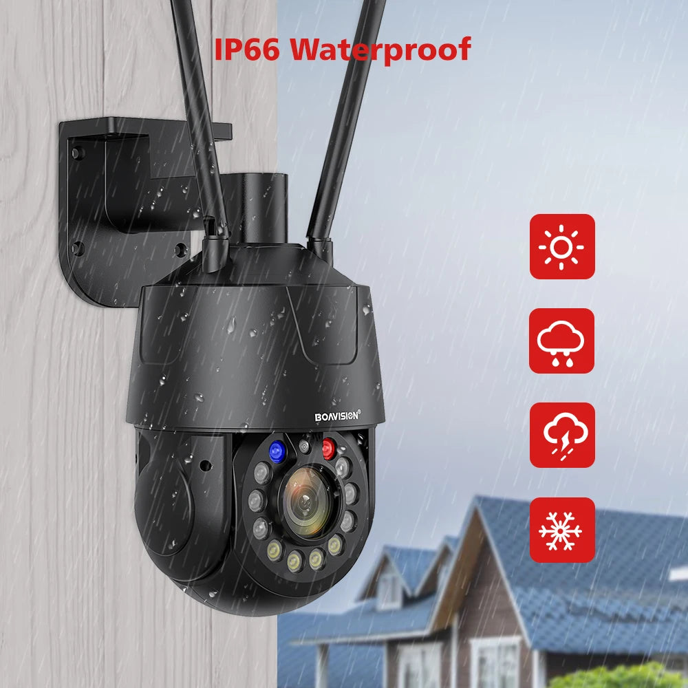 Outdoor Surveillance Camera WIFI 4G POE 8MP 5MP 30X Optical Zoom AI Auto Tracking 150M IR Distance Metal PTZ Security Camera