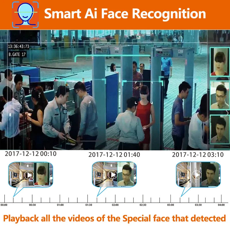 XMEYE 8MP 4K 2.8MM lens POE Wired IP ONVIF H.265 Audio Record CCTV Face Detection Waterproof IP66 Outdoor Security Video Camera