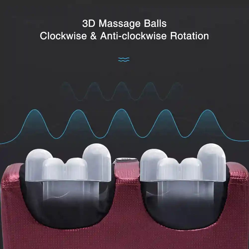 Electric foot massager with white 3D kneading rollers for shiatsu muscle relaxation and heating therapy.