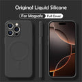 Magnetic Silicone iPhone Case - Shock-Absorbing MagSafe Cover for iPhone Black Tidesmit
