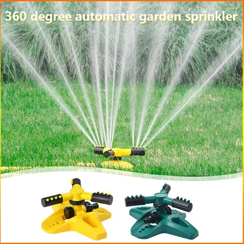 ZK 360° Hydraulic Rotating Lawn Sprinkler Adjustable Dual Spray Connectable Garden Irrigation Sprinkler with Quick Hose Fittings