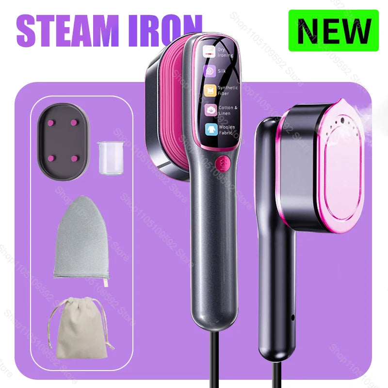 Tidesmit portable fabric press machine and handheld vertical garment steamer showing steam nozzle feature