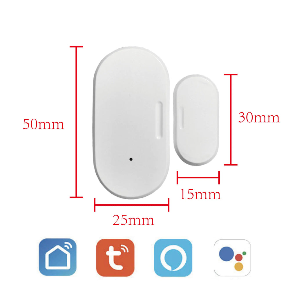 Tuya Zigbee 3.0 WiFi Door Window Sensor Smart Home Wireless Door Open / Closed Detector Smart Life Control Via Alexa Google Home