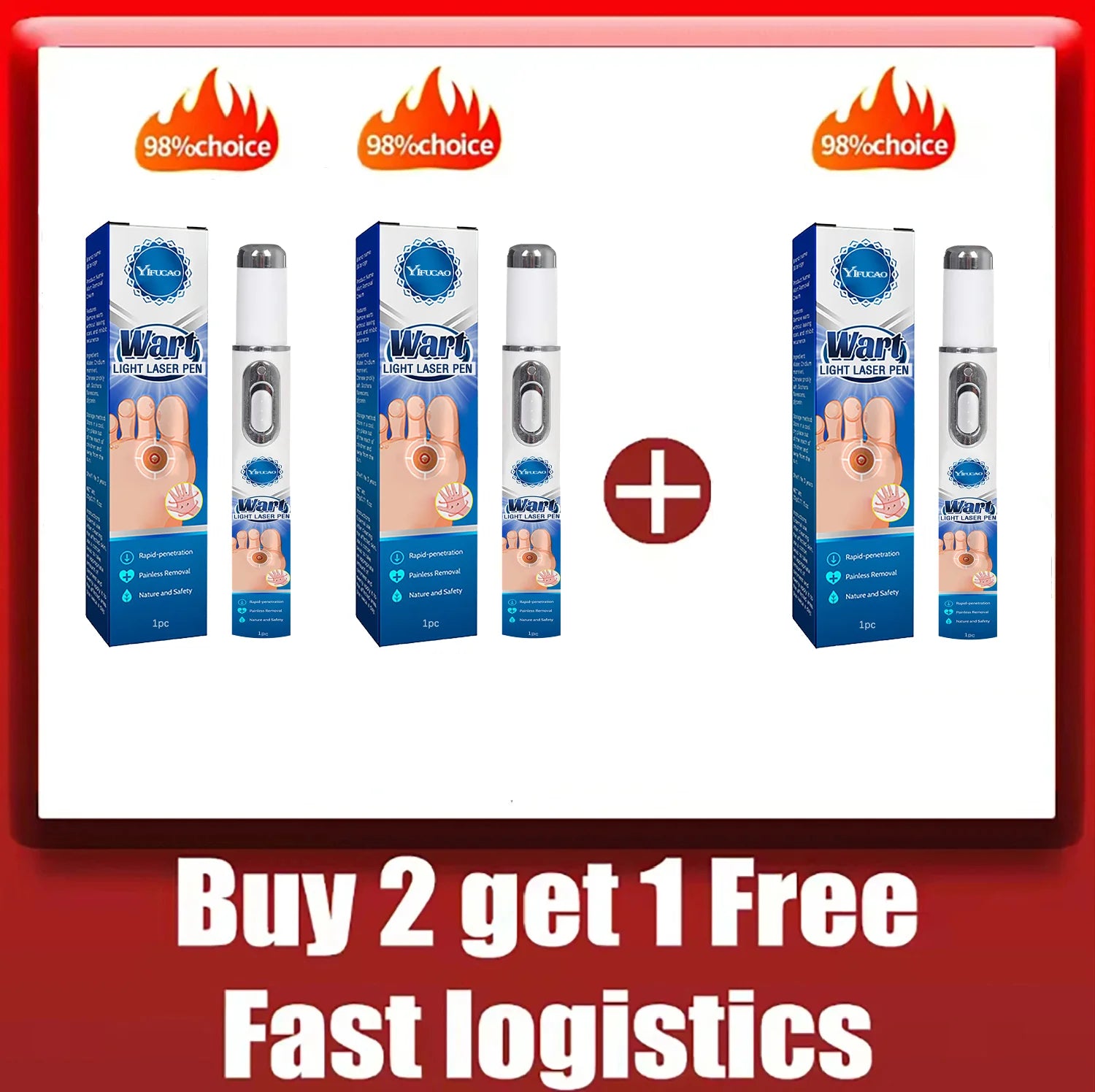 Wart Removal Blue Light Laser Pen - Portable Dermatological Skin Care Lip Care Buy 2 get 1 Free Tidesmit