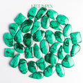 Loose green malachite oval cabochons with natural banded stone pattern, DIY jewelry parts