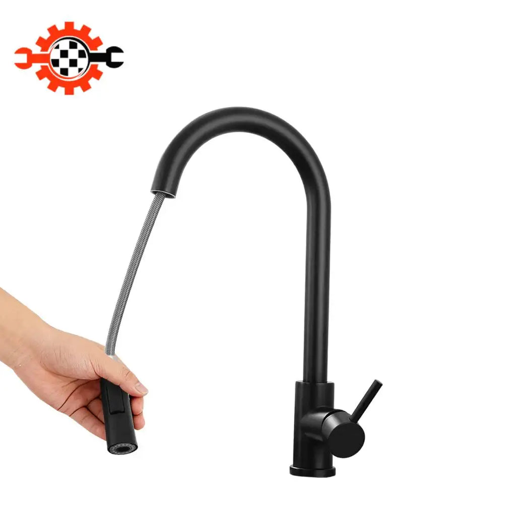 Residential Kitchen Sink Fixture, Pull-out Kitchen Tap, 360° Rotatable Cold Hot Tap with Dual Water Modes, Tap for Vegetable Washing & Cookware Cleaning