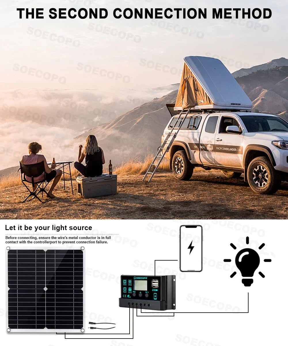 SOECOPO 10000W Solar Generator Kit, 12V to 110V/220V Inverter, 200W Panel, 100A Controller, for Off-Grid Home, RV & Camping