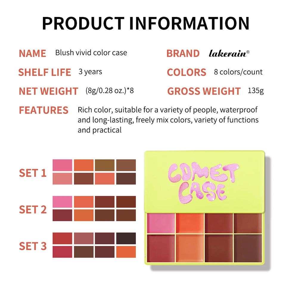 Tidesmit 8 color eyebrow cream highlighter palette with matte and shimmer makeup finishes for natural long-lasting brows