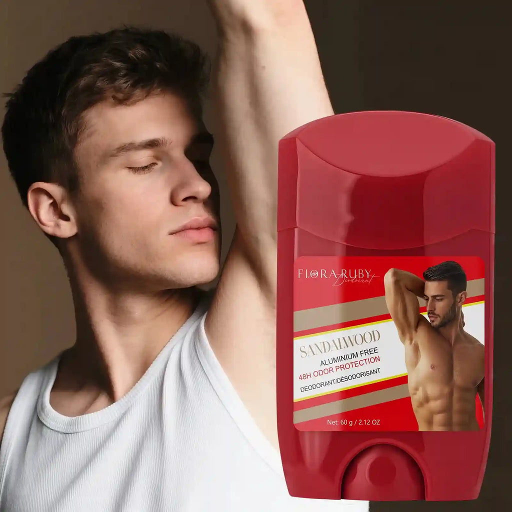 Tidesmit Old Spice Sandalwood aluminum-free deodorant cream for men providing sweat defense and odor protection.