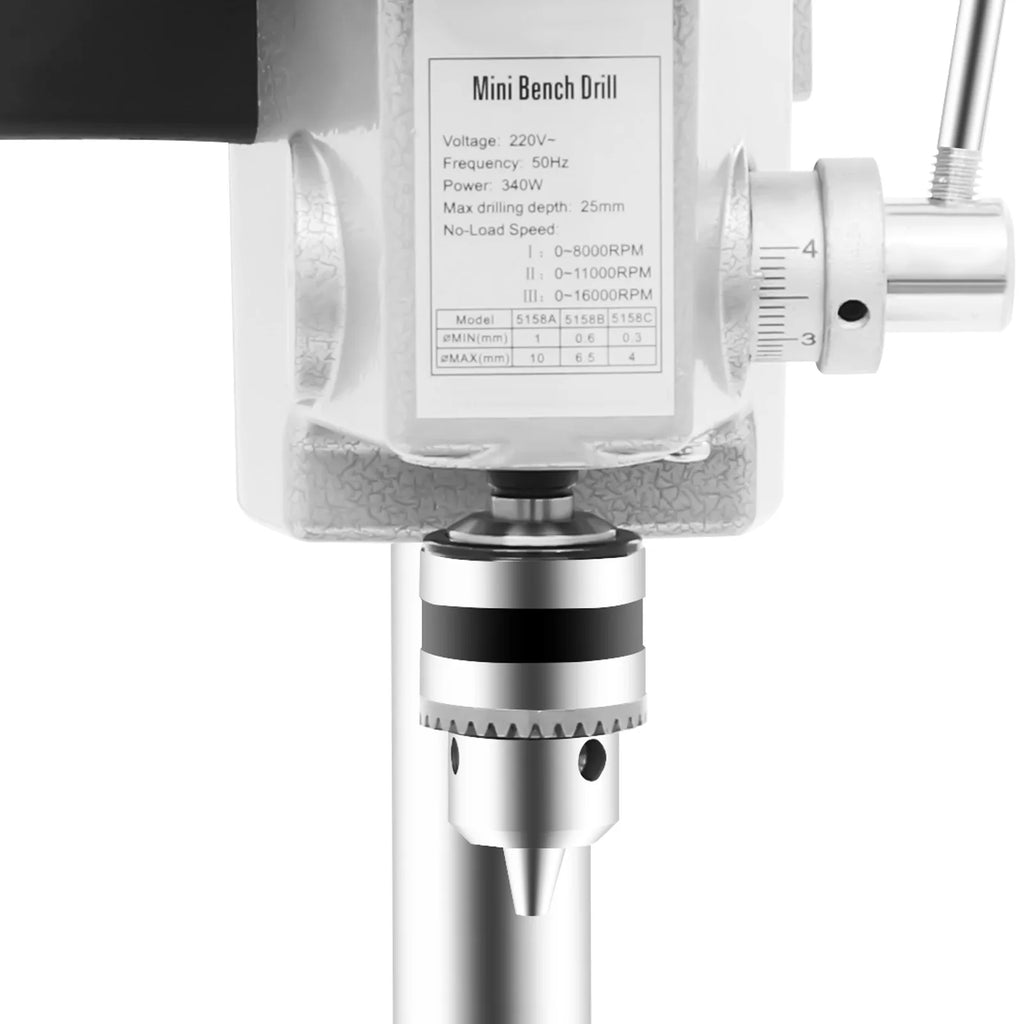 340W 220V Mini Bench Drill Press Corded Mini Table Drill,3 Adjustable Speed Benchtop Drill Press for DIY Creation Woodworking Metal Drilling