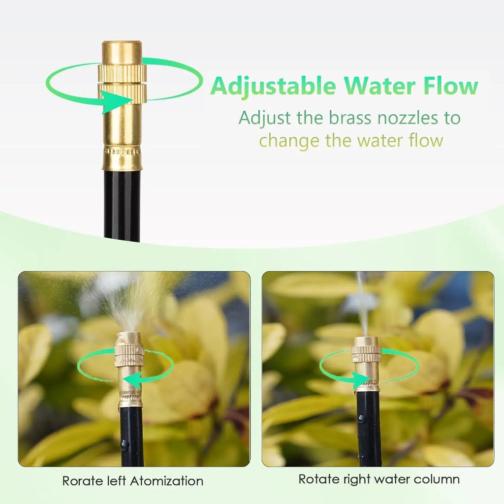 30M-5M DIY Free Bending Universal Sprayer Kit 8mm Hose Patio Misting Cooling System for Garden Plant Fogging Watering Irrigation