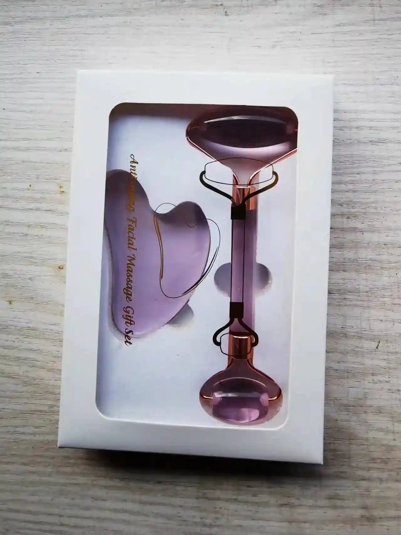 Jade Roller and Gua Sha Facial Massage Set - Natural Skin Rejuvenation Massage Roller B-1 Tidesmit
