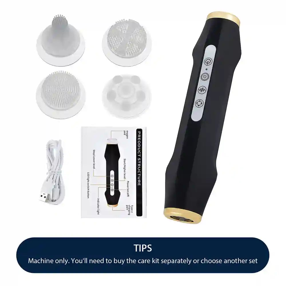Oxygen Bubble Facial Machine for Deep Skin Cleansing | Tidesmit Eye Massage Instrument black Tidesmit