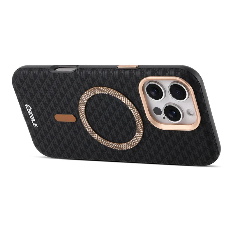 iPhone 16 Pro Max Case Leather Carbon Fiber MagSafe Slim Protective Cover Tidesmit