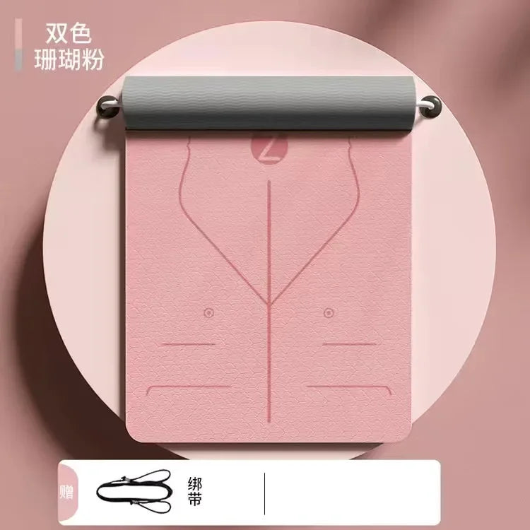 Widened TPE Yoga Mat Thickened Anti Slip Dance Fitness Mat Household Silent Shock Absorption Sports Jump Rope Mat Slight Defects