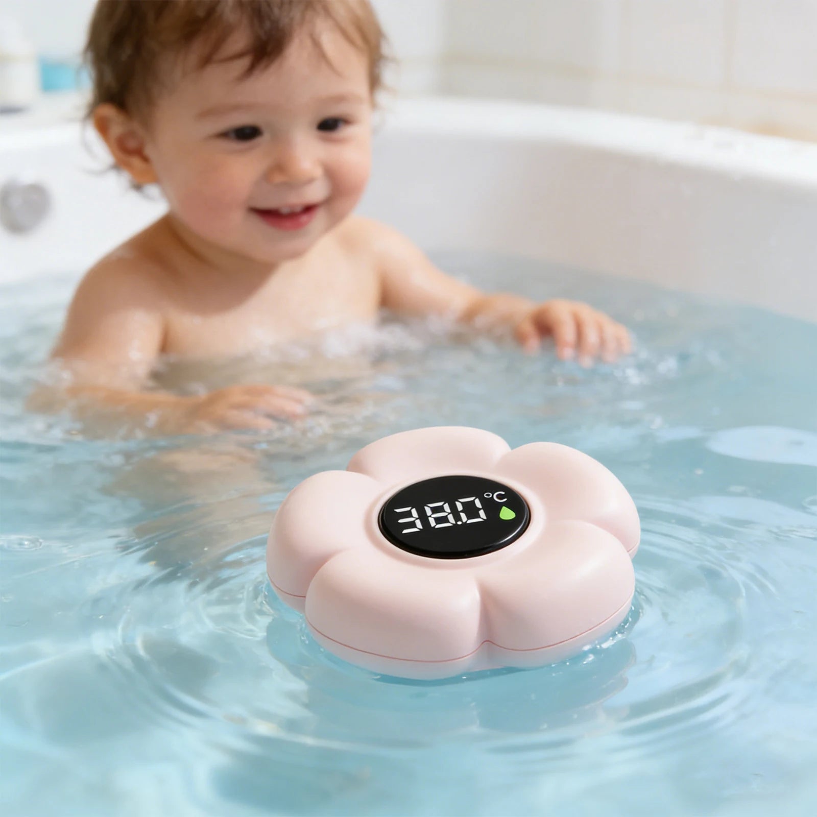 Baby Bath Thermometer with LED Display & Color Alerts Digital Water Temperature Thermometer for Newborns & Toddlers